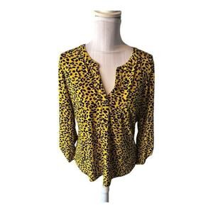 DNA couture Yellow Animal Print Blouse Size 1X